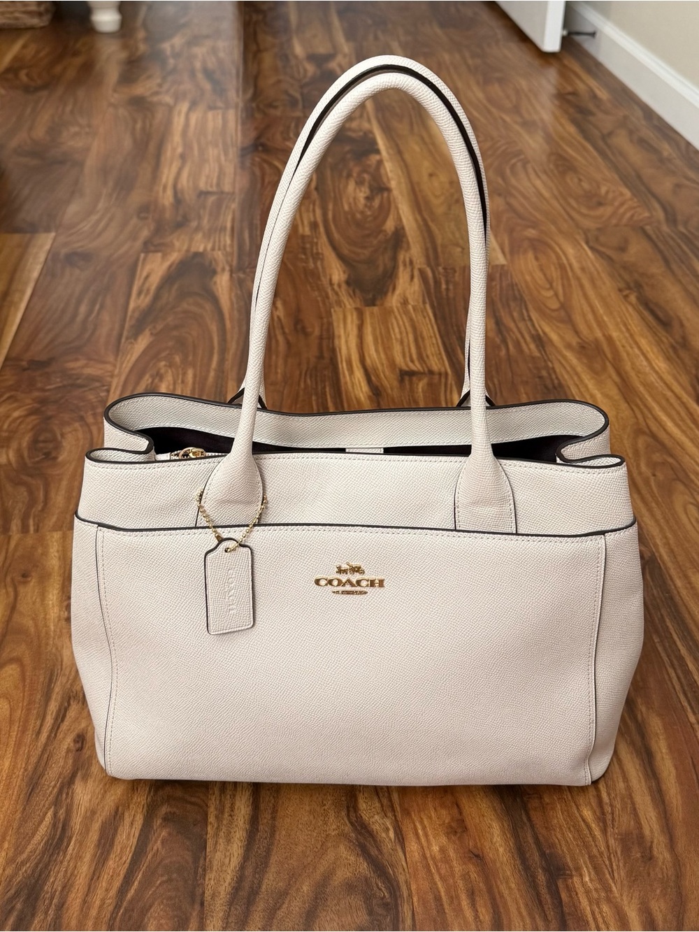 Coach Casey Leather Tote in Chalk